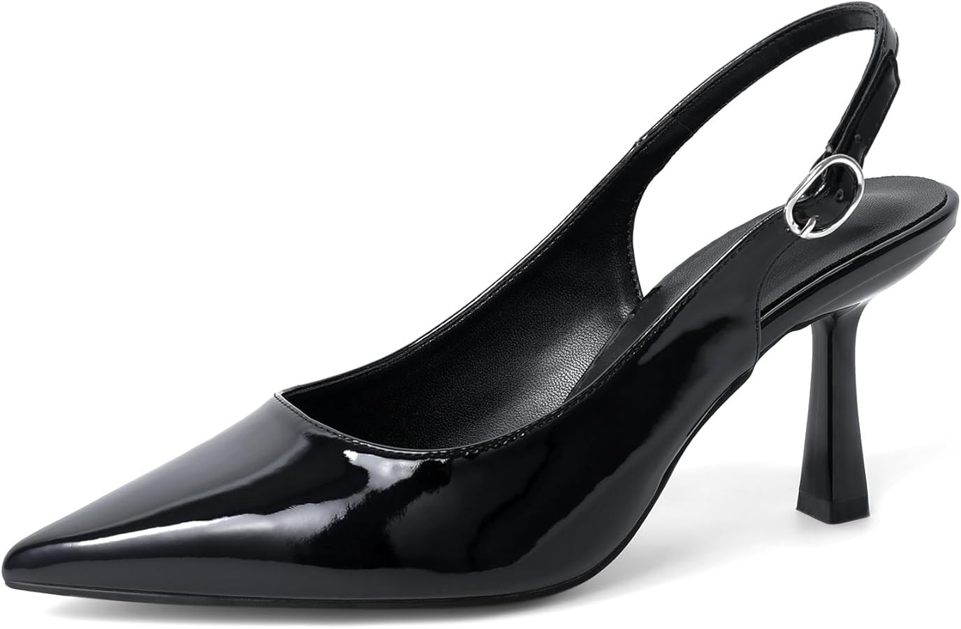 Women's Slingback Pointed Closed Toe Kitten Heels Pumps Shoes | Amazon (US)