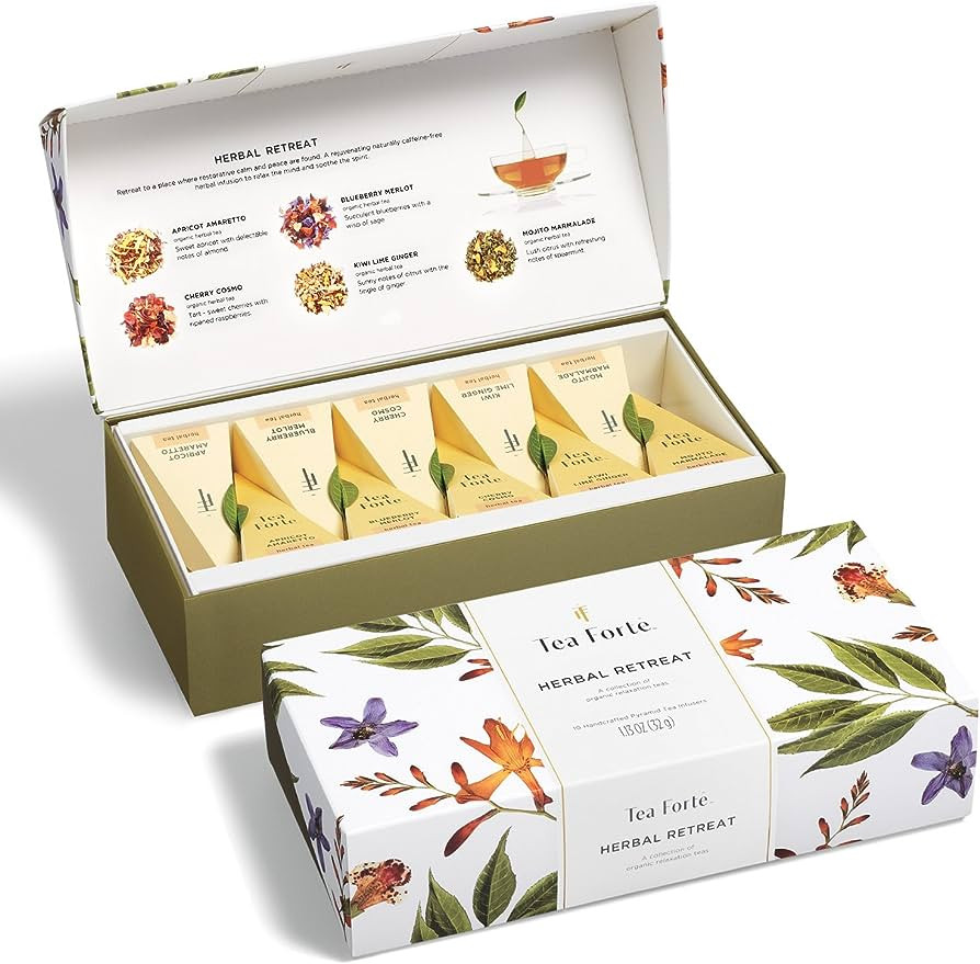 Tea Forte Herbal Retreat Organic Citrus And Fruit Herbal Tea, Petite Presentation Box, Sampler Gi... | Amazon (US)