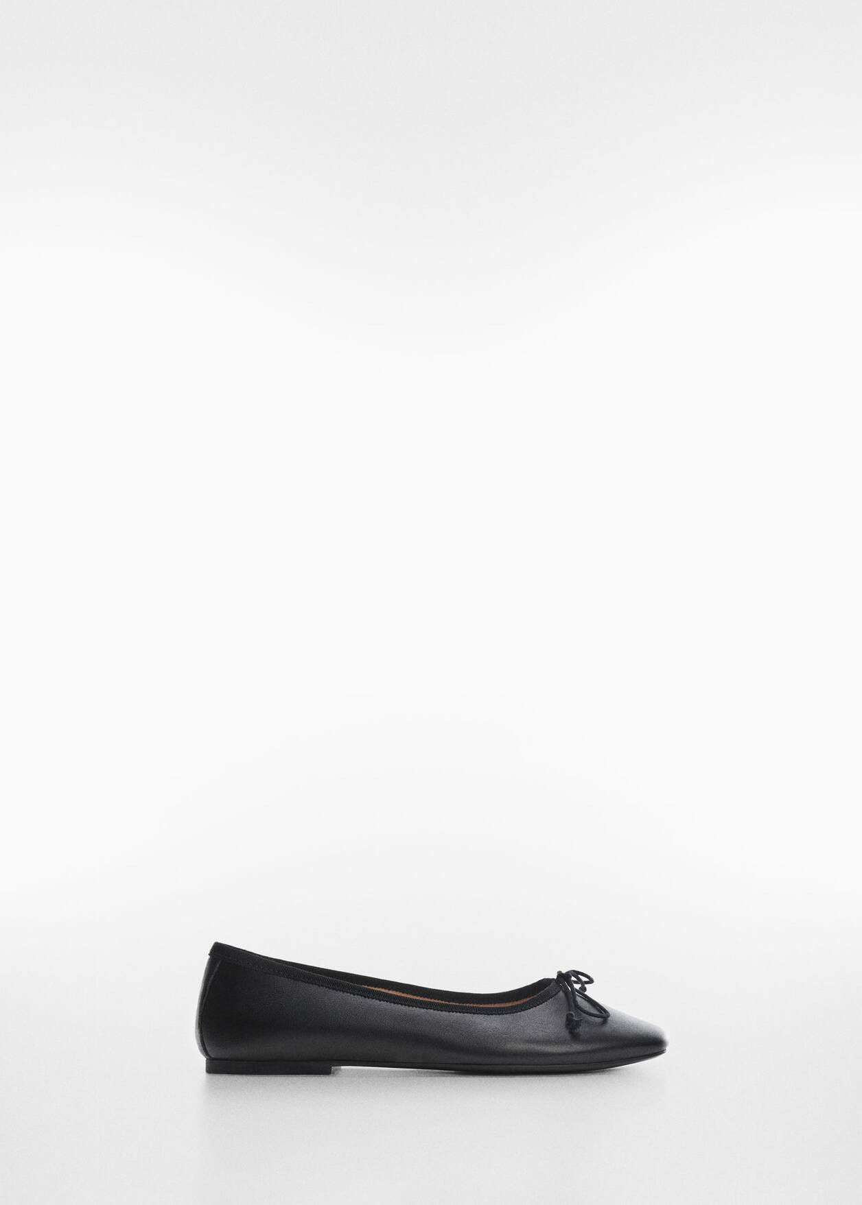 Bow leather ballerina -  Women | Mango USA | MANGO (US)