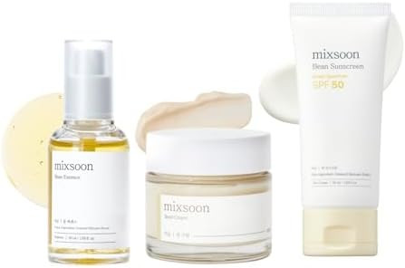mixsoon Daily Bean Signature Set, Bean Essence + Bean Cream + Bean Sunscreen, 3-Step Korean Skin ... | Amazon (US)