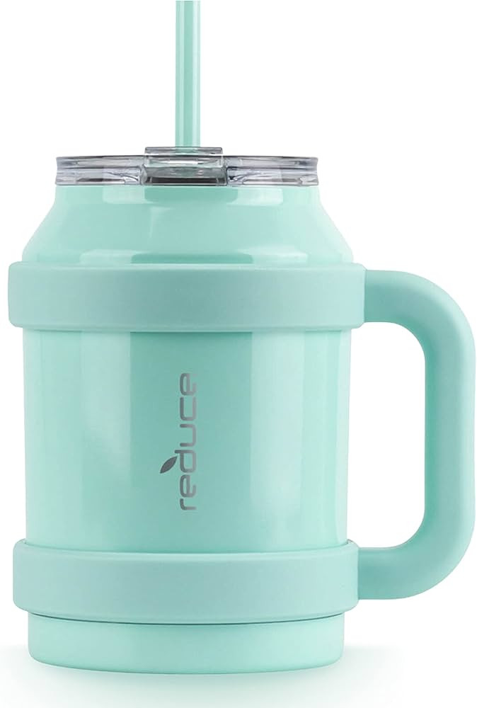 REDUCE 50 oz Mug Tumbler with Handle and Straw - Stainless Steel with Sip-It-Your-Way Lid - Keeps... | Amazon (US)