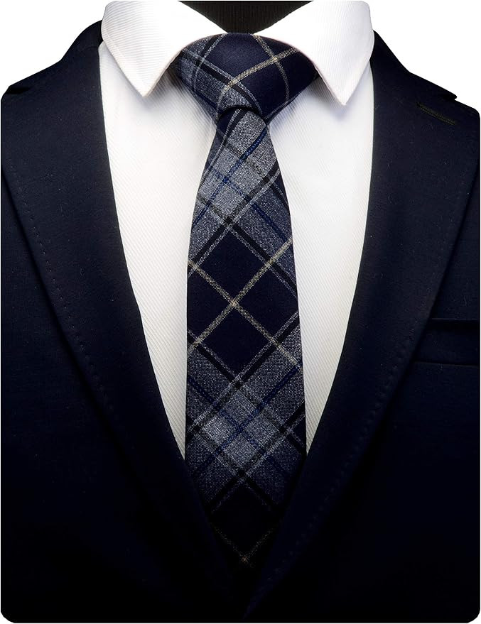 GUSLESON 2.8"（7cm） Plaid/Striped Necktie Tartan Woven TR Material Tie + Gift Box | Amazon (US)