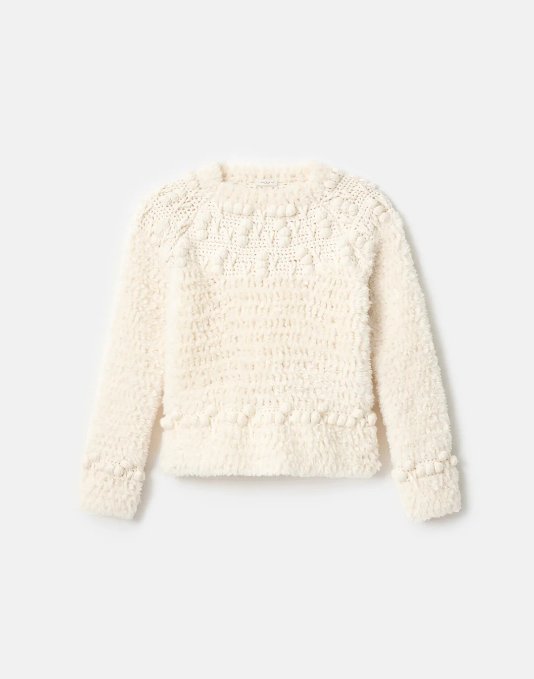 Hand Knit Alpaca-Wool Fleece Crochet Trim Sweater | Lafayette 148 New York