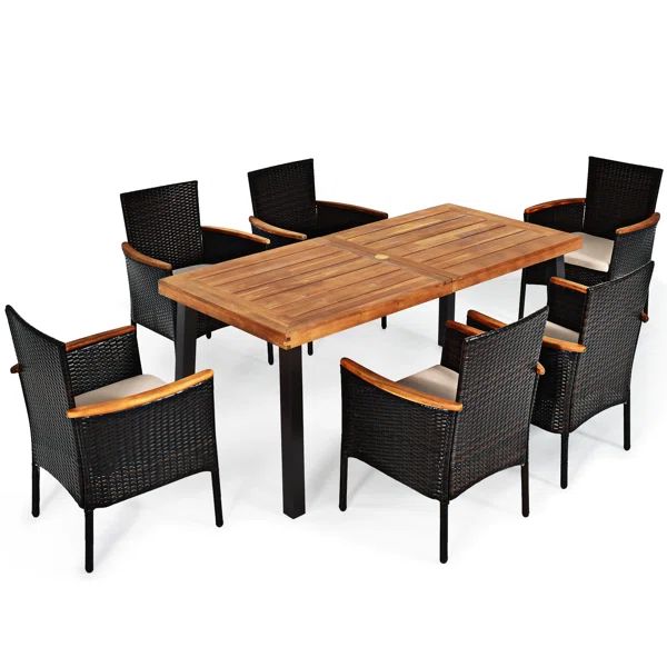 Elleass Rectangular 6 - Person 67.5'' Long Dining Set with Cushions | Wayfair Professional