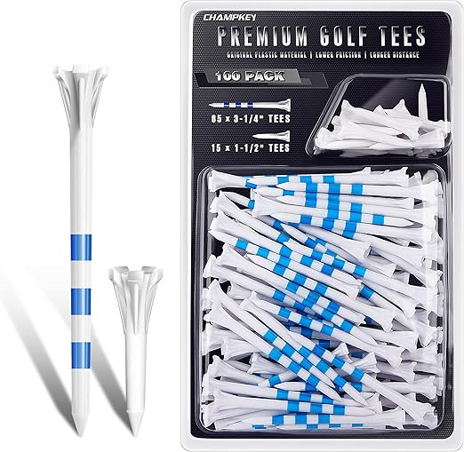 CHAMPKEY Professional 5 Prongs Golf Tees 100 Pack | 85 Driver Tees with 15 Iron/Hybrid Tees Mixed... | Amazon (US)