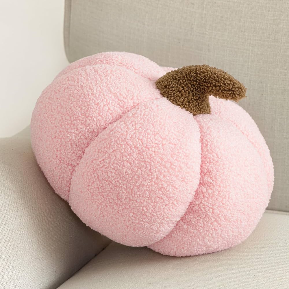 Phantoscope Teddy Fleece Pumpkin Throw Pillows Ultra Soft Sherpa Decorative Cute 3D Shaped Cushio... | Amazon (US)