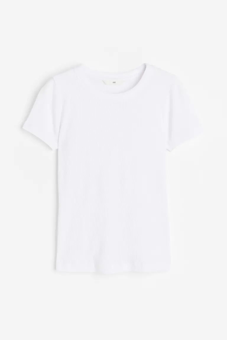 Geripptes T-Shirt aus Modalmix | H&M (DE, AT, CH, NL, FI)