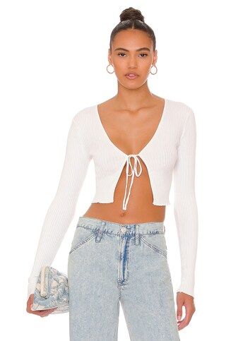 superdown Sydney Tie Front Top in White from Revolve.com | Revolve Clothing (Global)