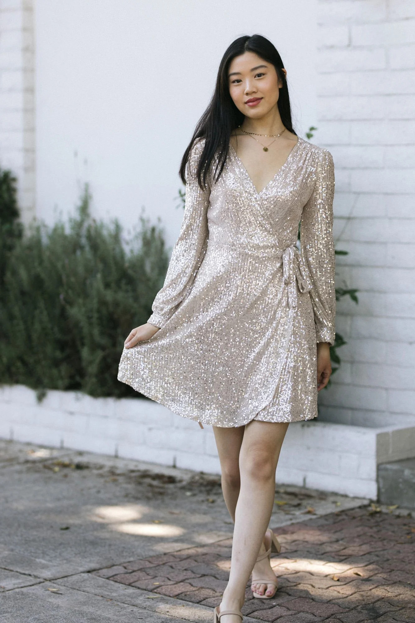 Sierra Sequin Wrap Dress | Morning Lavender