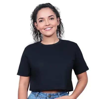 Blusa Cropped Feminino Techmalhas De Algodão Lisa Preto | Dafiti (BR)