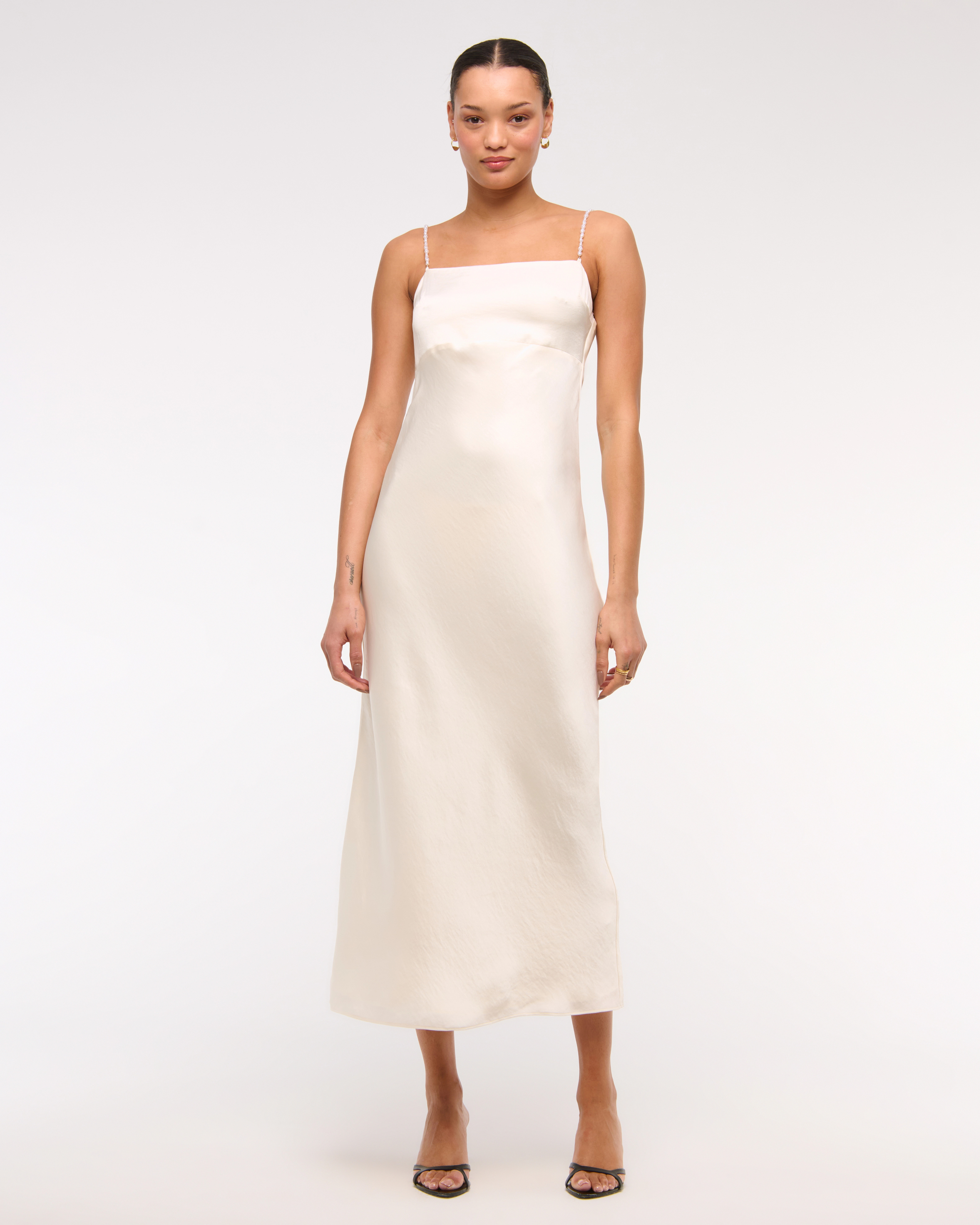 Faux Pearl Strap Maxi Dress | Abercrombie & Fitch (US)