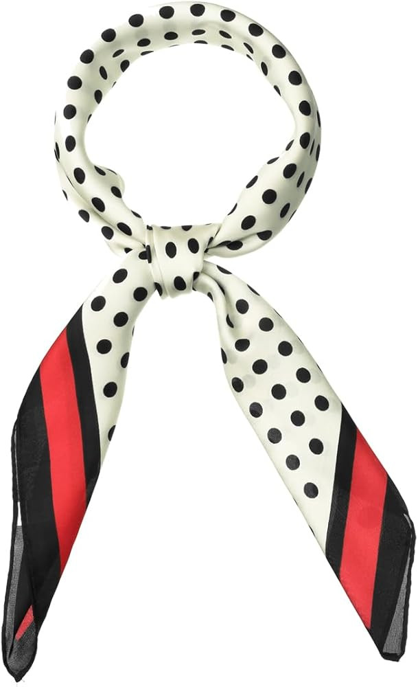 sourcing map 70cm Polka Dots Square Scarf Neck Scarves Kerchief Neckerchief Headband for Women | Amazon (UK)