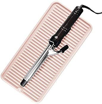 mDesign Silicone Heat-Resistant Hair Care Styling Tool Mat Tray - Rest Curling Irons, Flat Irons, St | Amazon (US)