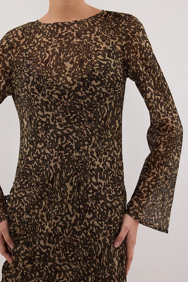 MARVILLA CHOC LONG SLEEVE MAXI DRESS | DISSH