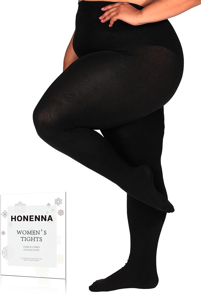 HONENNA Queen Plus Size Fleece Lined Tights, 11+ Colors Thermal Warm Winter Tights for Women, Med... | Amazon (US)