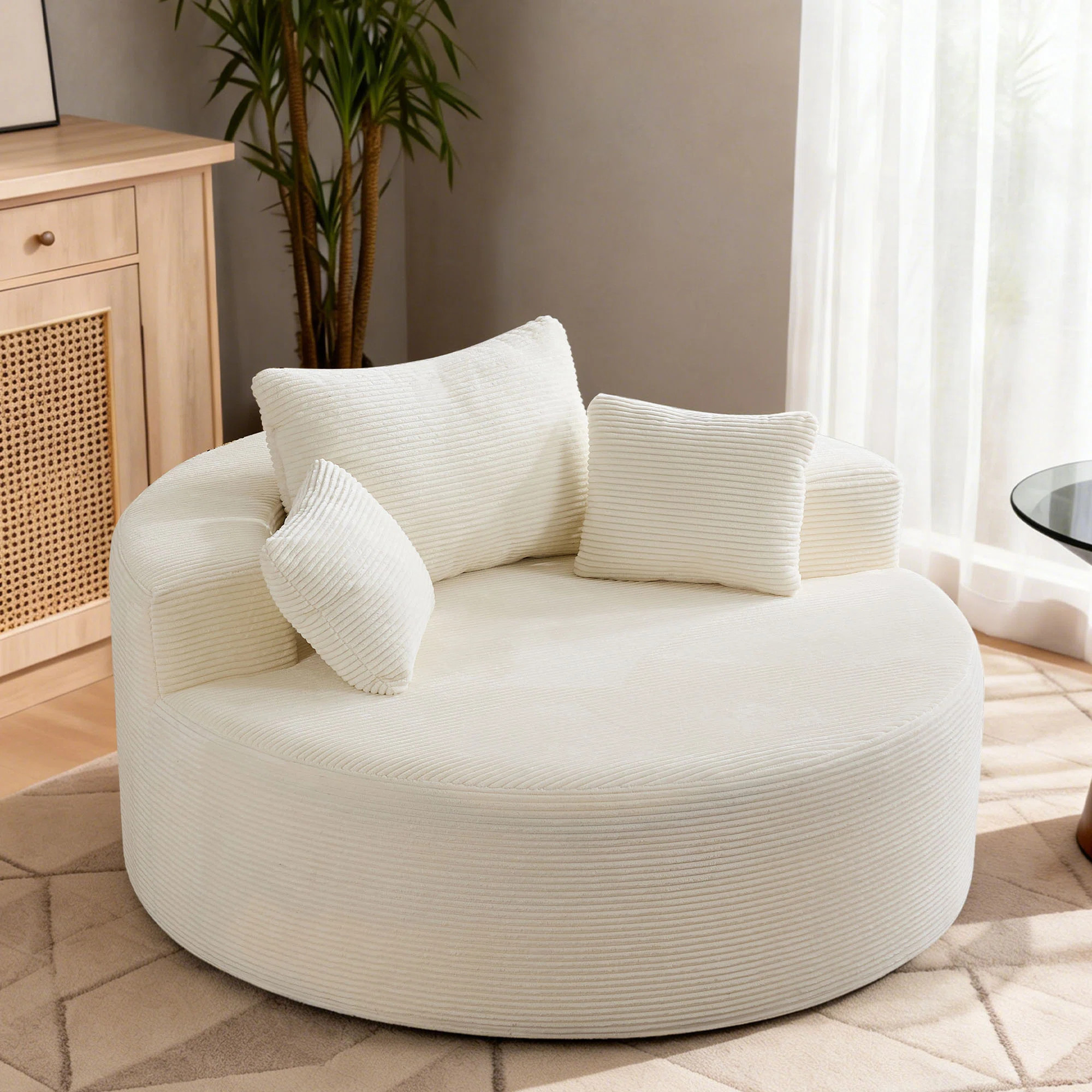 55'' Oversized Round Boneless Chaise Lounge Chair | Wayfair North America