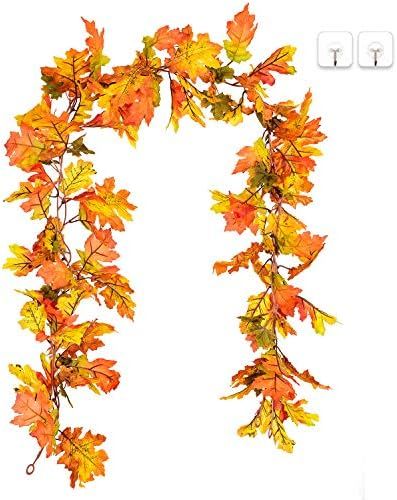 DearHouse 2 Pack Artificial Maple Leaf Garlands, 5.9 ft/Piece Autumn Hanging Fall Leave Vines for... | Amazon (US)