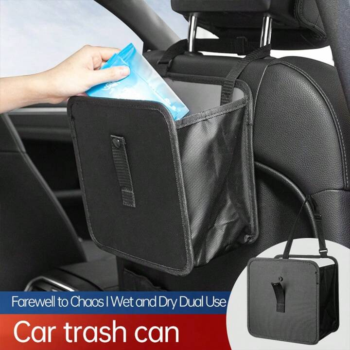 Hanging Waterproof Auto Garbage Bin, Leak Proof Collapsible Car Organizer, Portable Dustbin Large... | SHEIN