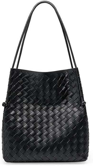 Woven Handbag,leather handbags for women,Fashionable women's Shoulder Handbags（black） | Amazon (US)