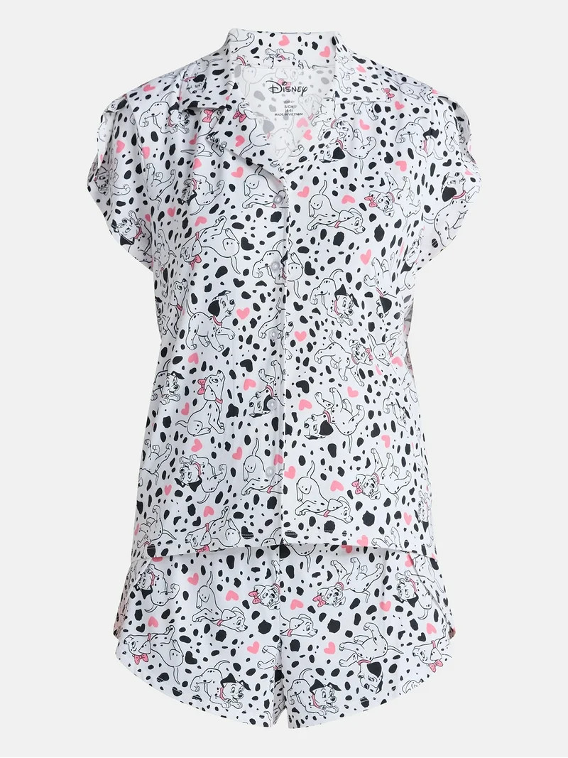 Disney 101 Dalmatians Women's Valentine's Day Shorty Pajama Set, 2-Piece, Sizes XS-3X | Walmart (US)