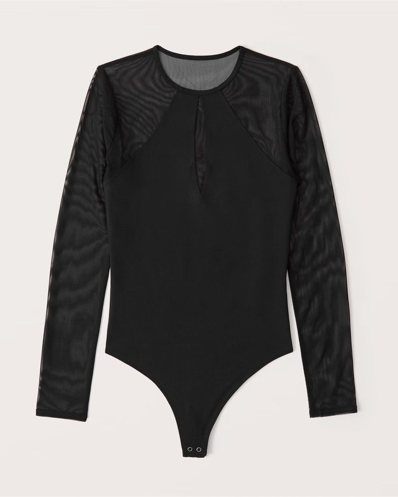 Long-Sleeve Seamless Mesh Bodysuit | Abercrombie & Fitch (US)