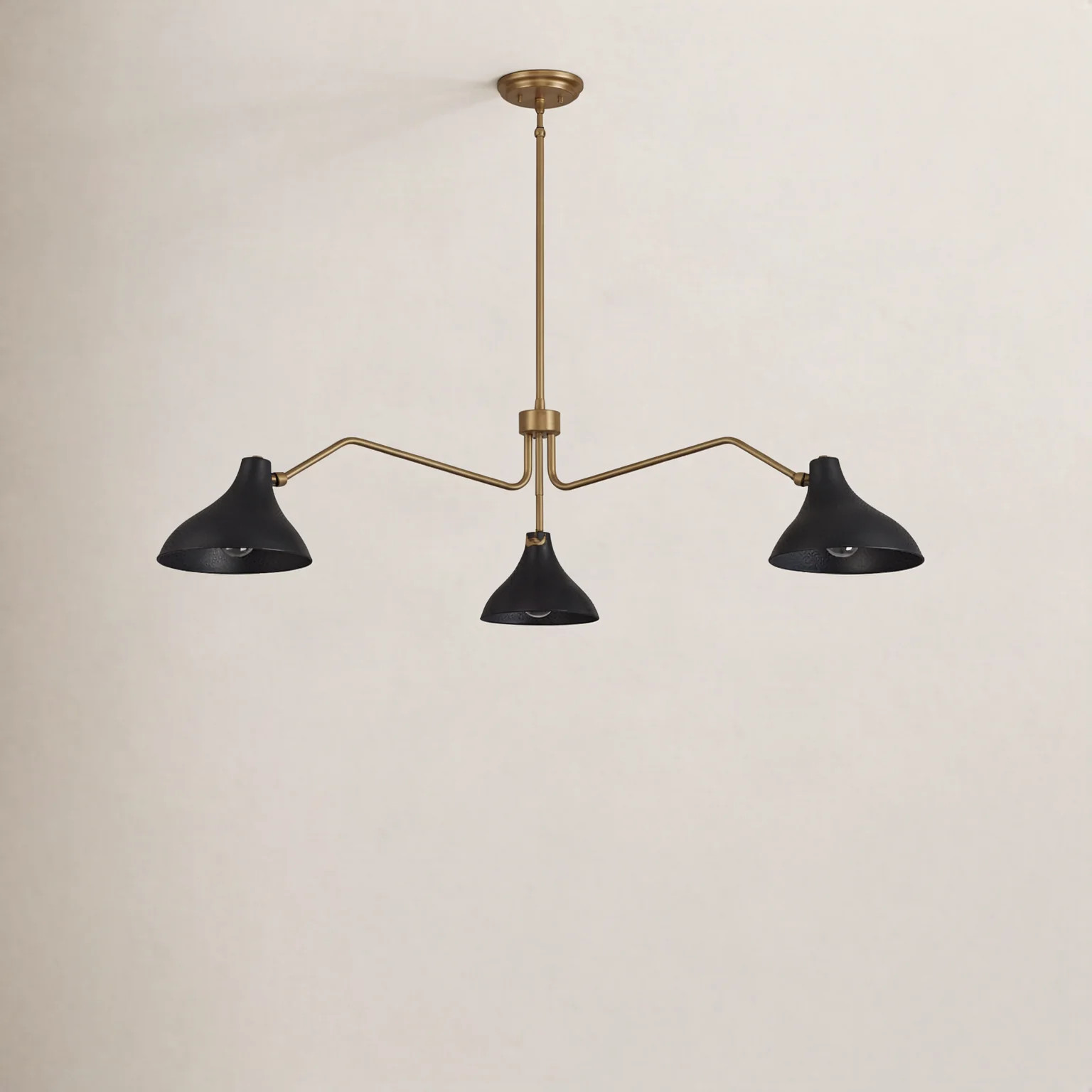 Meridian 3-Light Paddie in White with Natural Brass | Wayfair North America