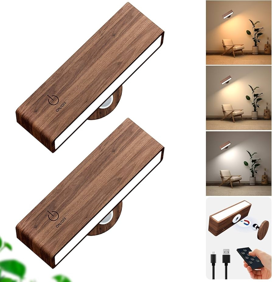 YiLaie Battery Operated Wall Sconce Set of Two,Rechargeable Wall Lights with Remote,Wall Lights f... | Amazon (US)