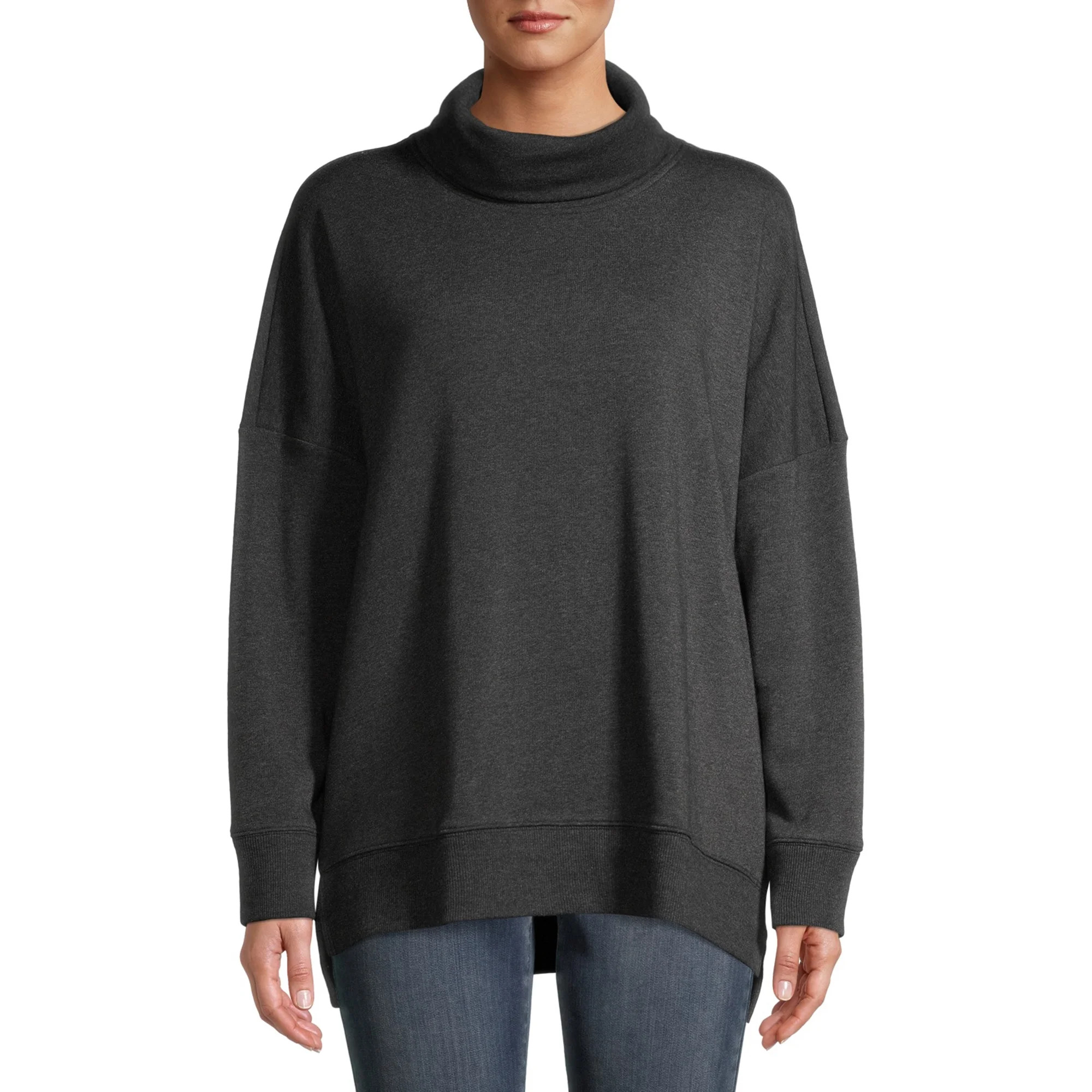 Time and Tru Women's Cowl Neck Tunic Sweatshirt | Walmart (US)