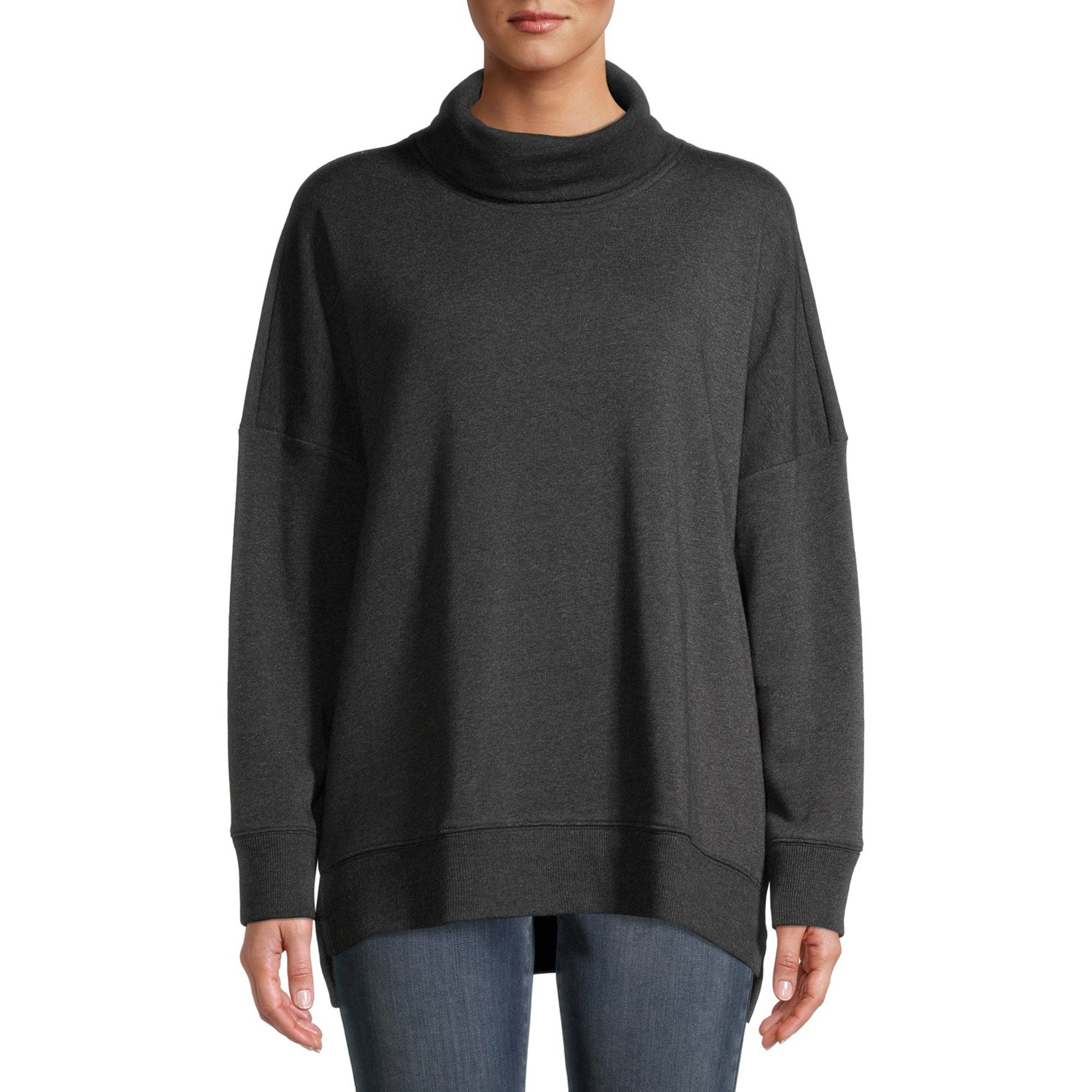 Time and Tru Women's Cowl Neck Tunic Sweatshirt | Walmart (US)