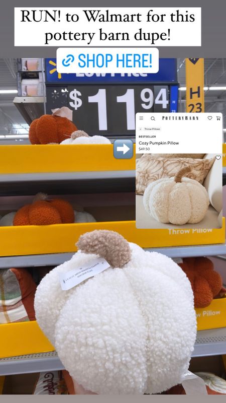 Sherpa pumpkin pillow // Pottery barn dupe // Walmart find // fall decor // Halloween decor

#LTKHalloween #LTKSeasonal #LTKhome