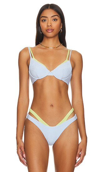 Giorgia Reversible Bikini Top in Blue | Revolve Clothing (Global)