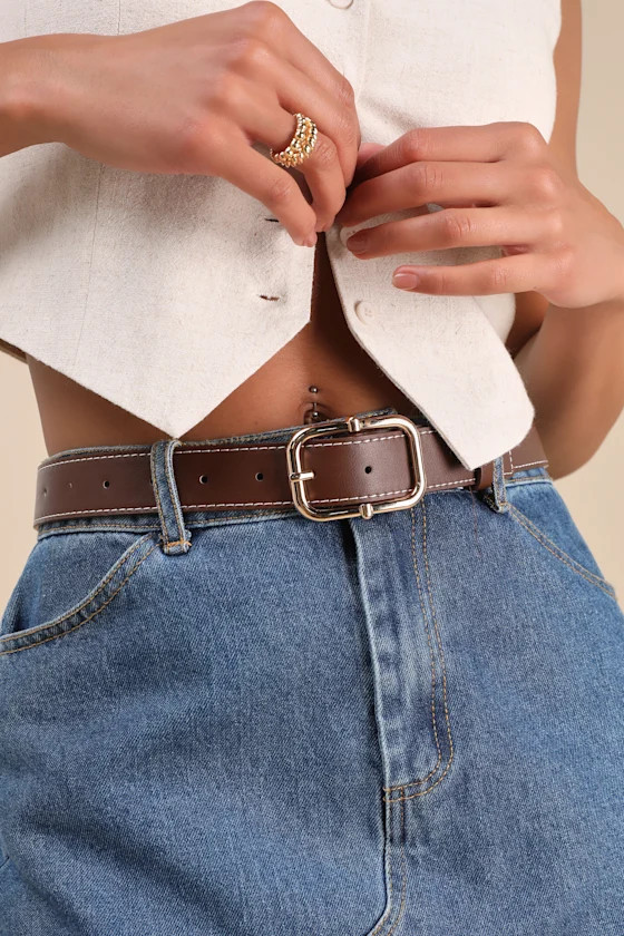 Koori Brown and Black Belt Set | Lulus