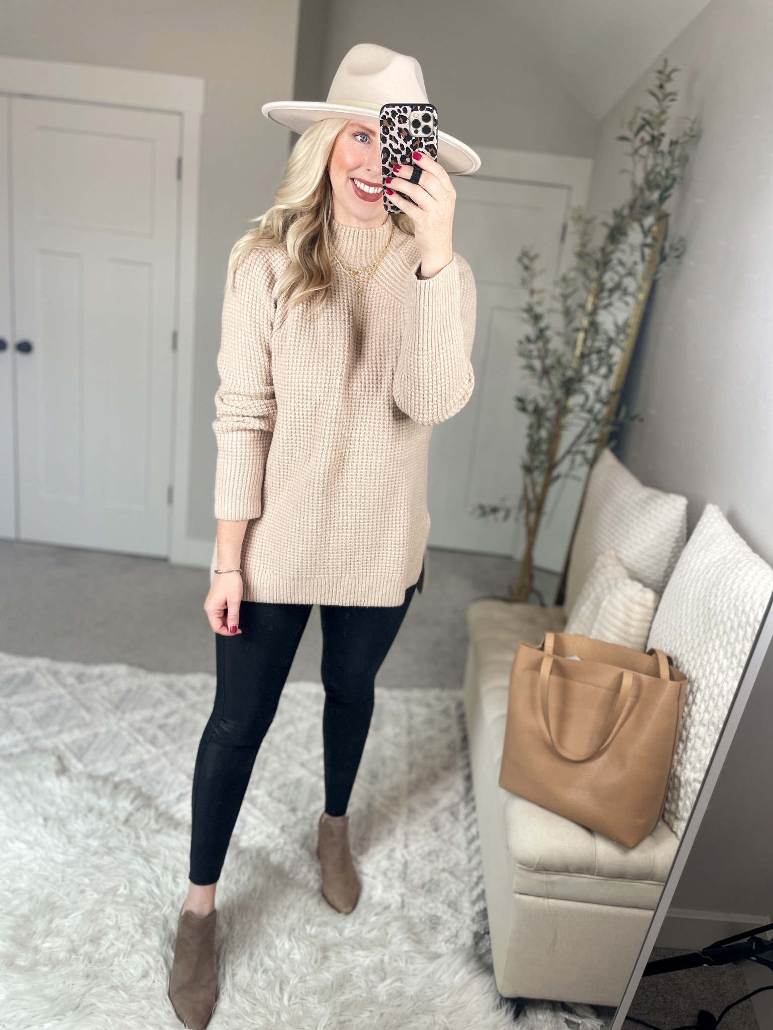 NSALE try on
Waffle tunic sweater- medium 
Spanx faux leather leggings- medium 

#LTKsalealert #LTKxNSale #LTKunder100