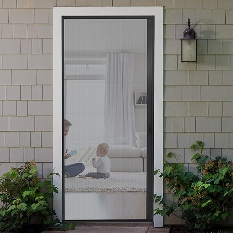 Retractable Screen Door,No-Drilling Folding Screen Door for Single or Double Door,Low-Profile Tra... | Amazon (US)