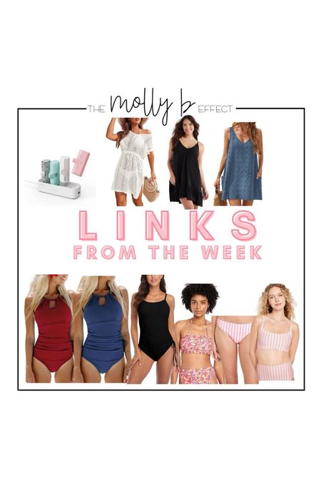 Links from the week! 

My fav portable charger docking station to charge 4 at a time!!  

Obsessed with allllll of these cover ups, all TTS, minus the blue, I sized up for a more oversized l/coverup fit

Bathing suit haul!!! All TTS

#LTKfamily #LTKfindsunder50 #LTKsalealert