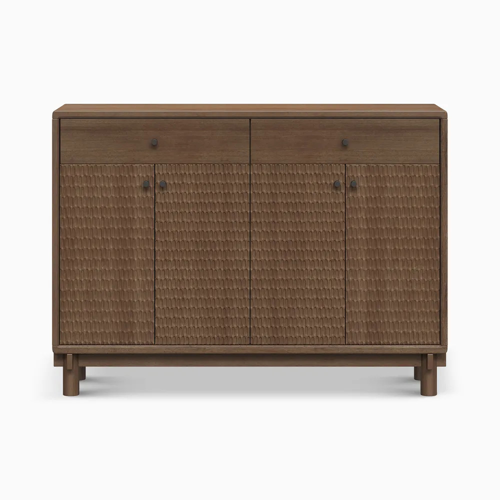 Hernest | 49.2 Inch Solid Wood Sideboard, Modern Sustainably Sourced Wood Carving Design Sideboar... | Hernest