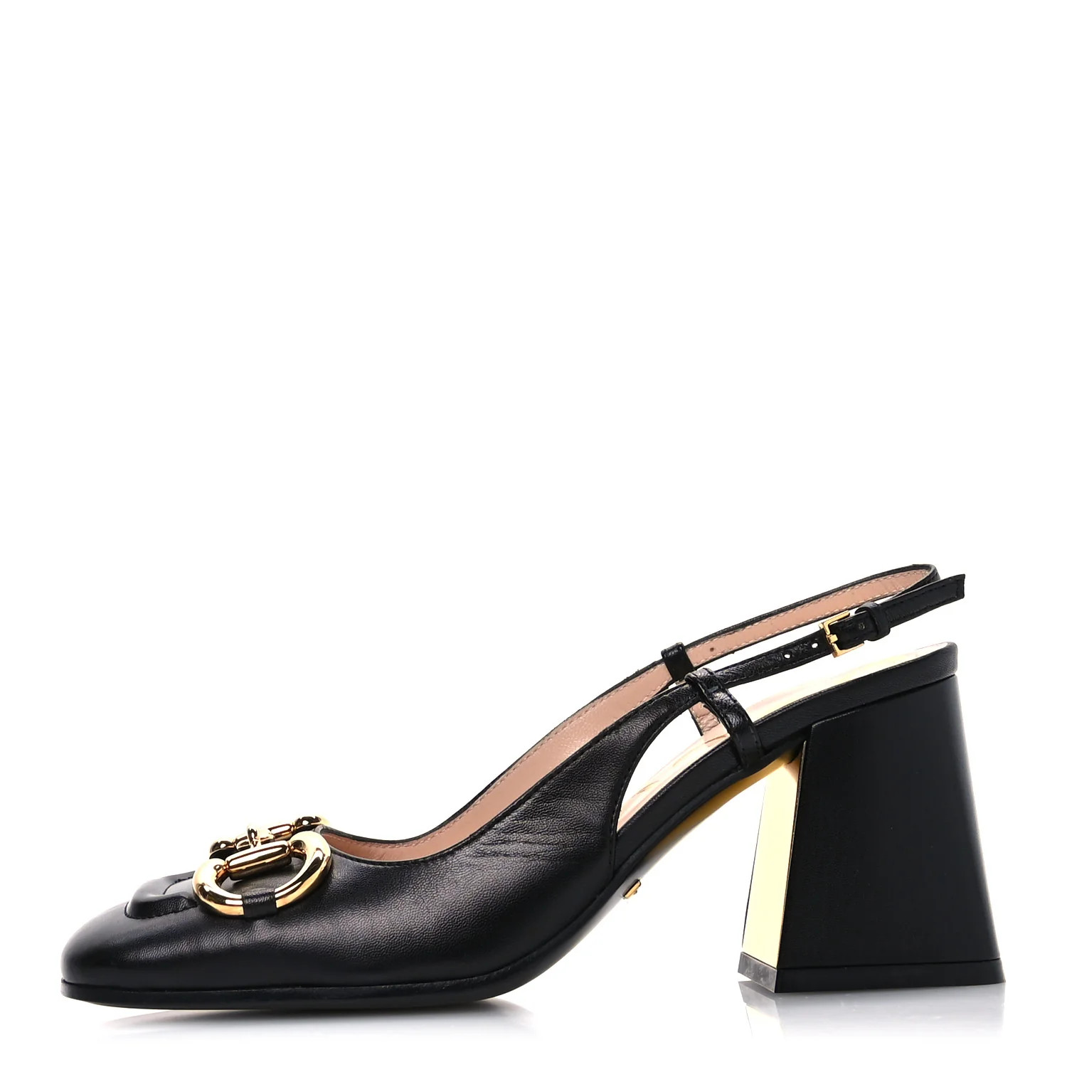 Gucci Malaga Kid Horsebit 75mm Slingback Pumps 35.5 Black 1696254 | FASHIONPHILE (US)