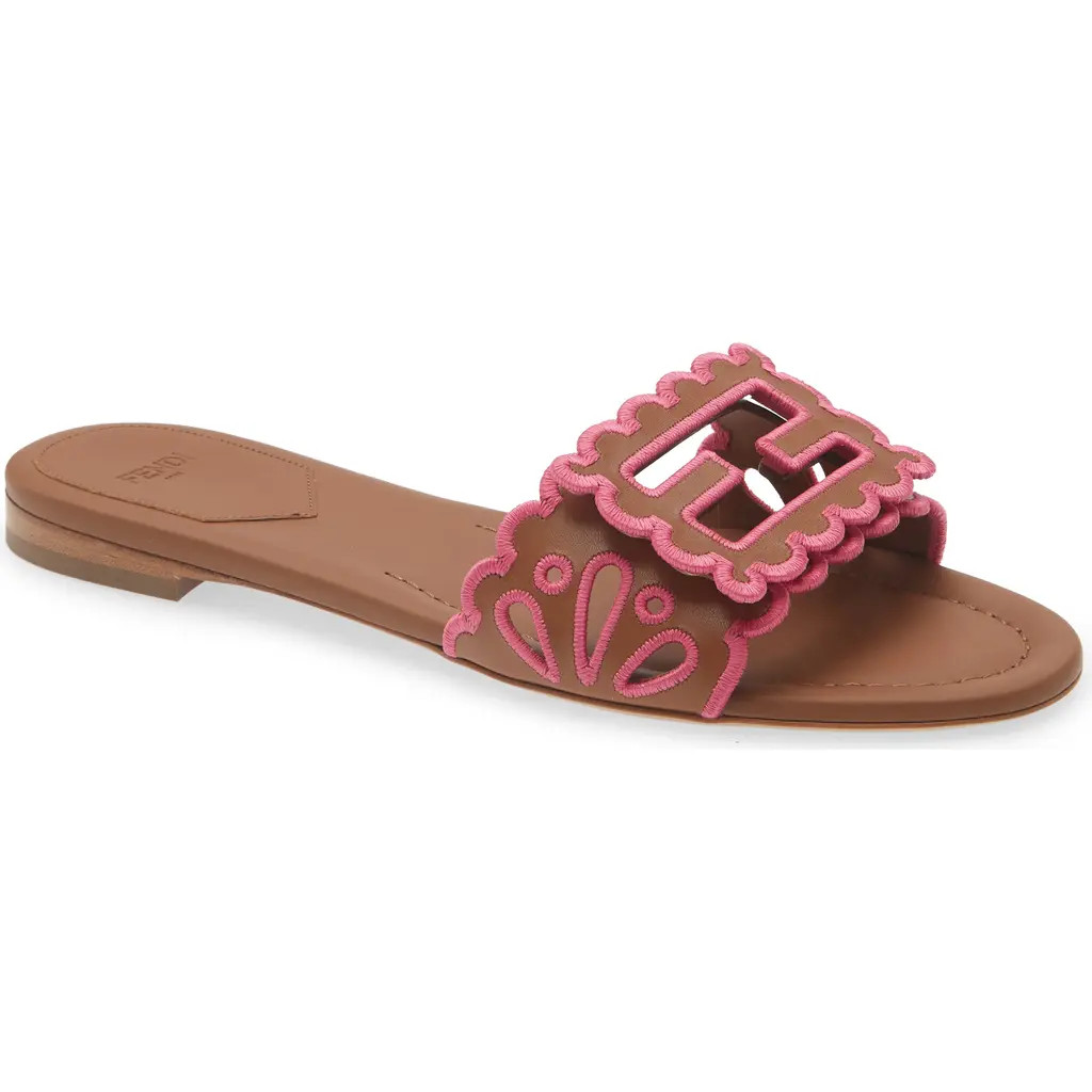 Fendi Baguette Slide Sandal in F1Vp2 Sellier Surfinia at Nordstrom, Size 7.5Us | Nordstrom