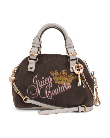 Velour Satchel With Charms | TJ Maxx