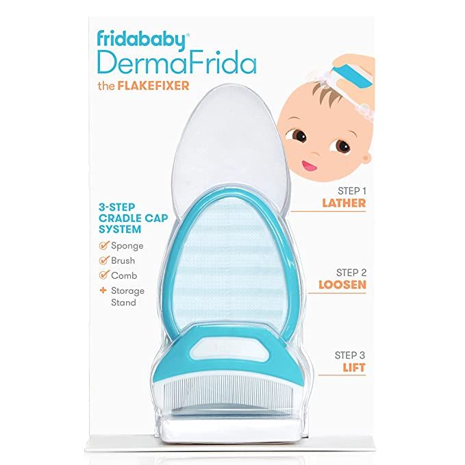 The 3-Step Cradle Cap System by Fridababy | DermaFrida The FlakeFixer | Sponge, Brush, Comb and S... | Amazon (US)