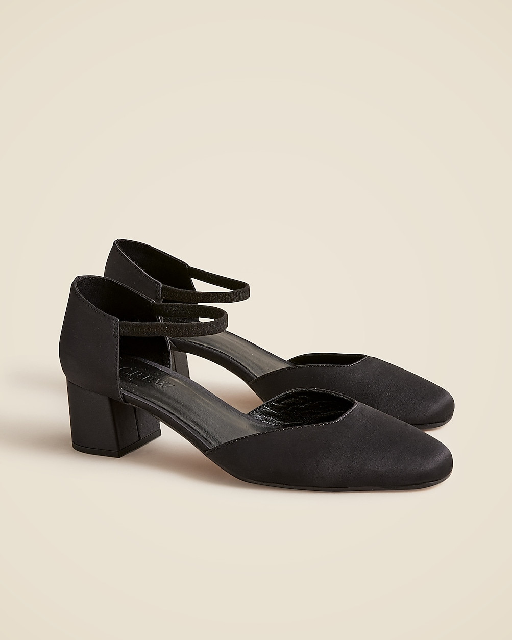 Mollie elastic-strap heels in satin | J. Crew US