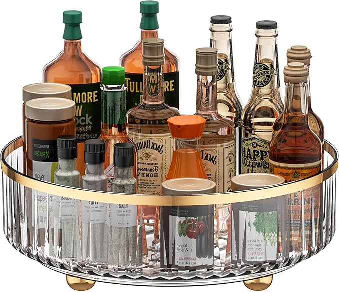 Clear Lazy Susan Pantry Organizers and Storage, 11” Turntable Organizer, 360 Rotating Storage R... | Amazon (US)