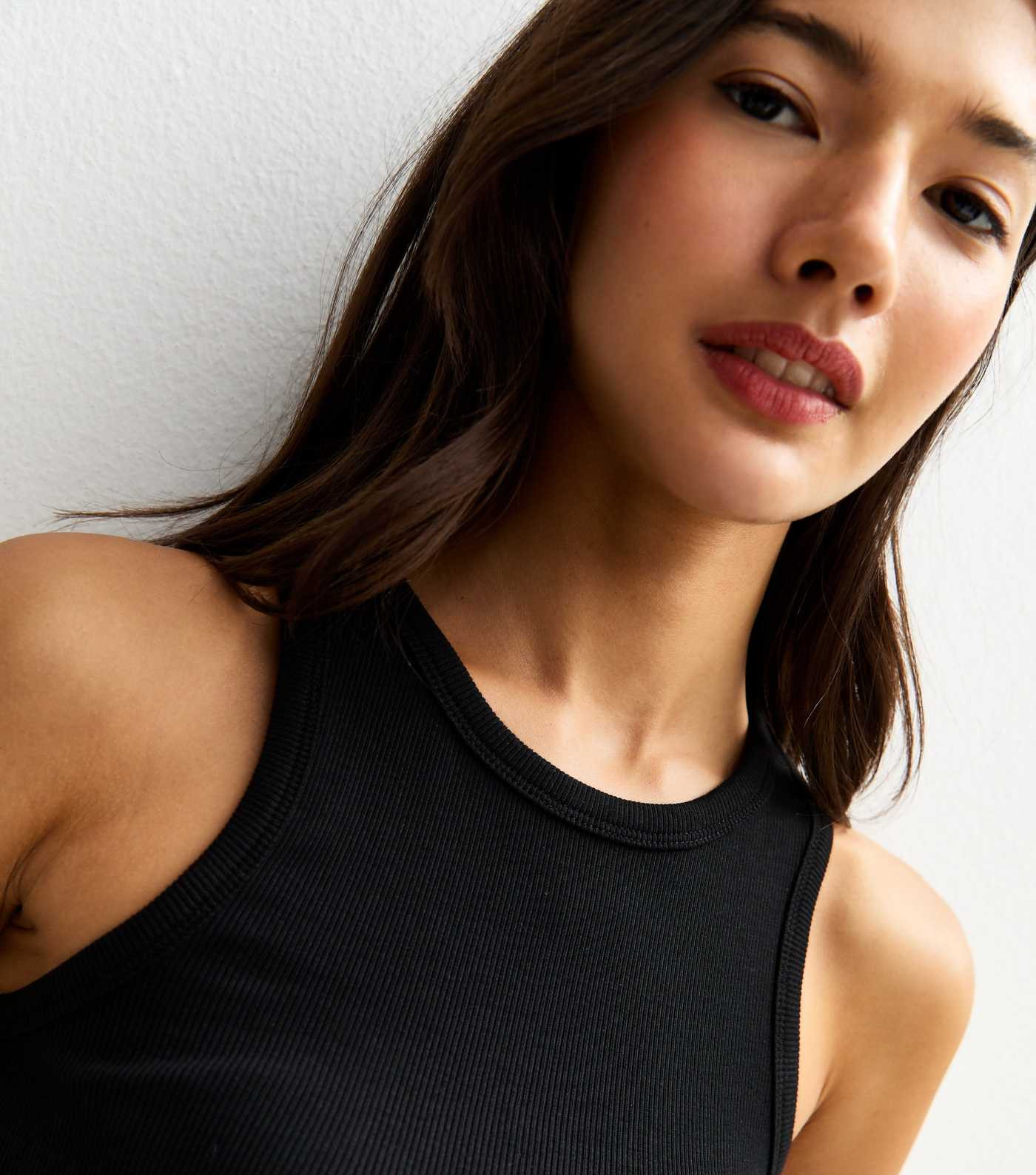 Black Rib Jersey Racer Vest | New Look | New Look (UK)