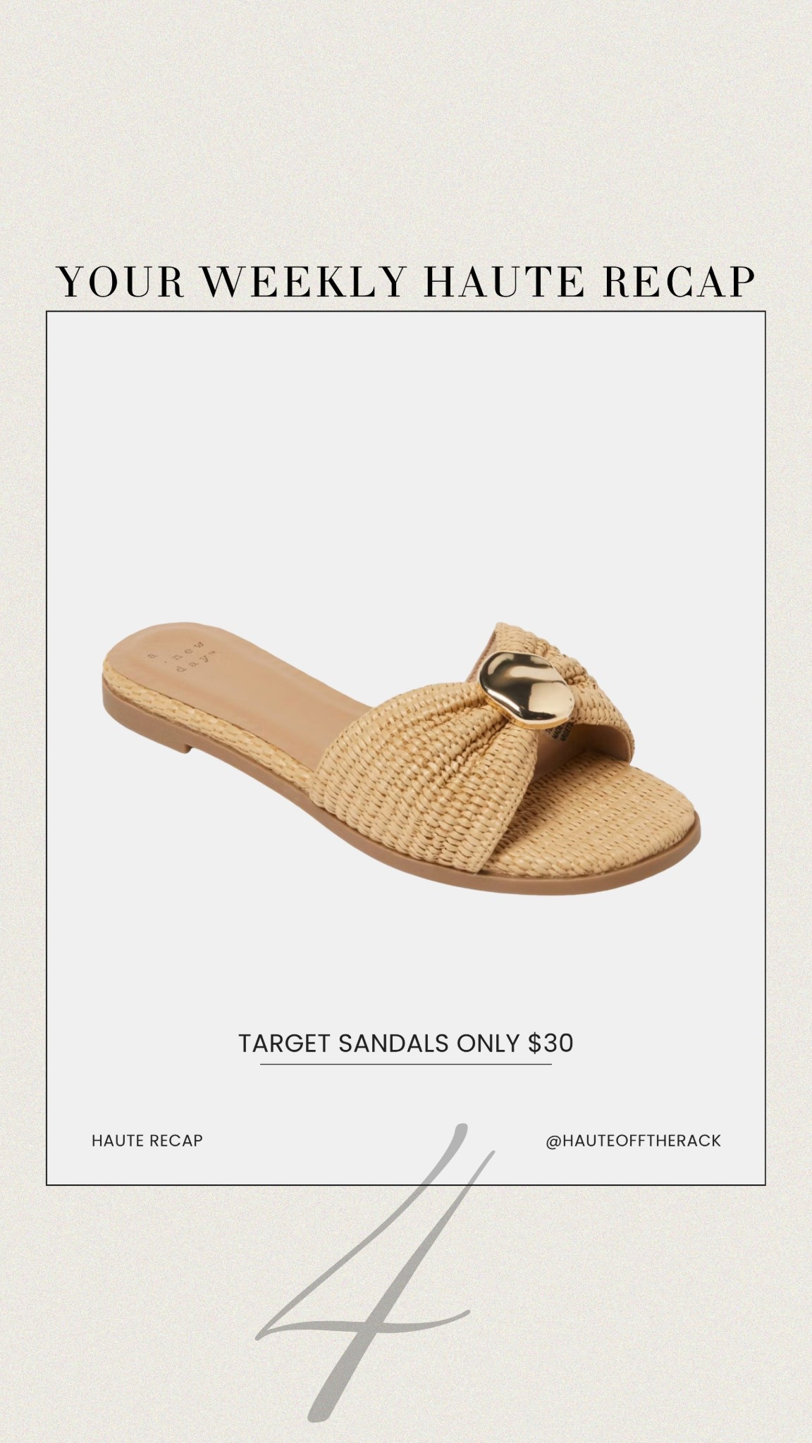 ICYMI a recap of what I shared last week!

Target sandals all only $30! Linking to more below 

#vacationoutfits #resortstyle #targetfashion #springshoes #sandals #springoutfit

#LTKSeasonal #LTKootd