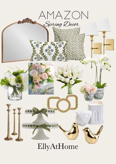Pretty spring home decor accessories from Amazon home. Shop mirrors, wall sconces, florals, candleholders, cake stands, frames, flower book, candle. Free shipping, sales  

#LTKsalealert #LTKhome #LTKfindsunder50