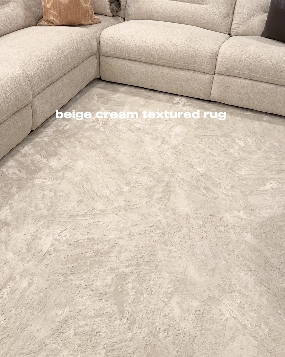 Beige and cream textured rug large size 8x10. #home #rugs #neautralhome 