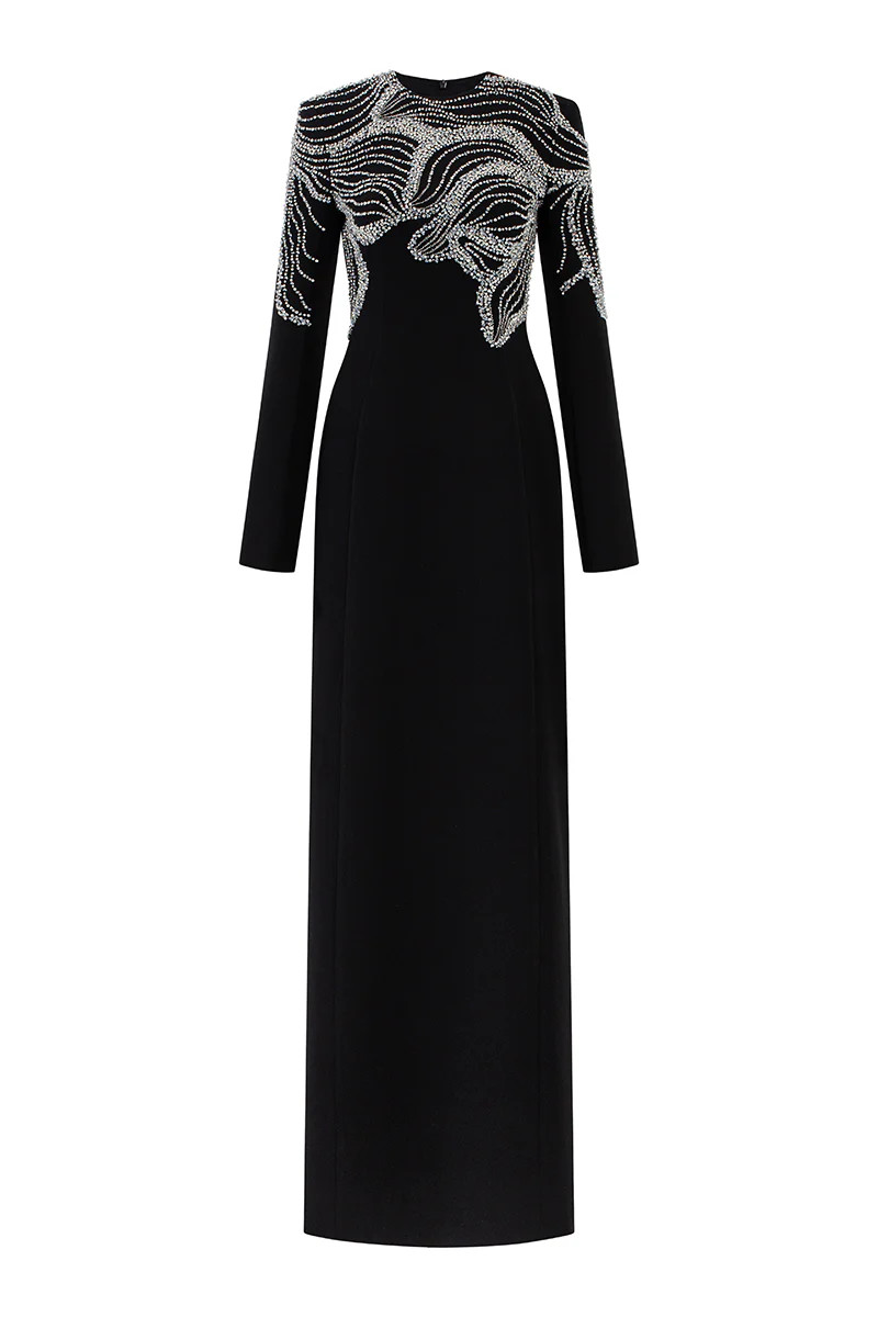 CRYSTAL EMBELLISHED SHOULDER STRAIGHT DRESS | Tracy Studio | CULT MIA | CULT MIA UK LTD