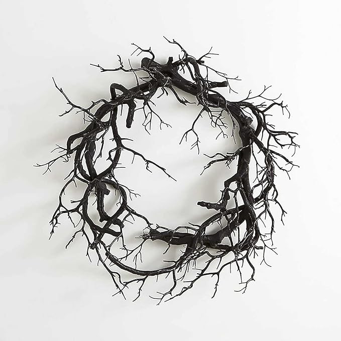 Artificial Halloween Wreath Black Twig Wreath with Glitter Handmade Halloween Wreath Sparkling Ha... | Amazon (CA)