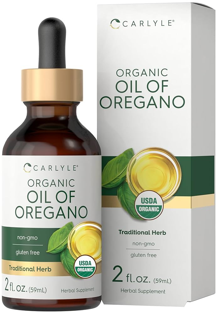 Carlyle Organic Oil of Oregano Liquid Drops | 2 fl oz | Vegan Herbal Supplement | Non-GMO, Gluten... | Amazon (US)