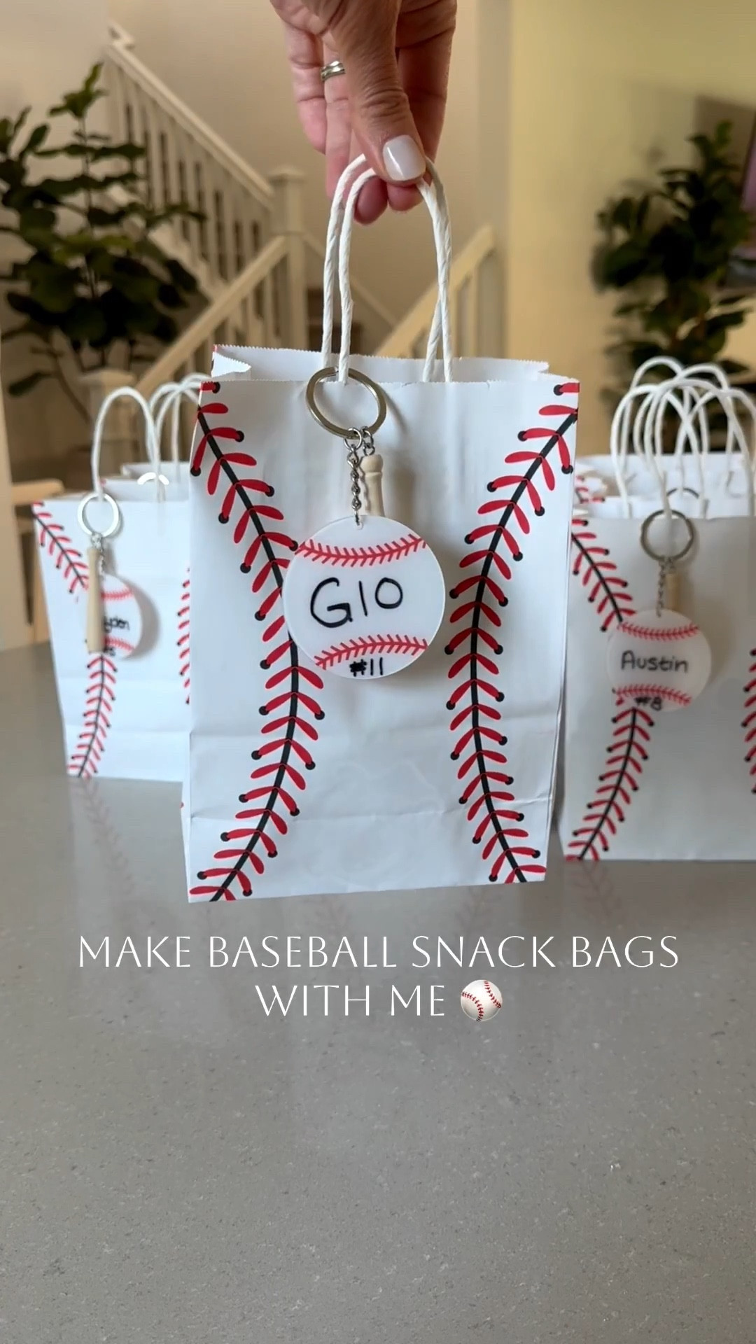 Make baseball snack bags with me ⚾️ I’m loving my baseball mom era! I love putting together these little snack bags for the boys teams! I added the little customized baseball keychains to each bag, which can be hung on their baseball bags as a zipper pull afterward. 

Target, Amazon, baseball snack bags, T-ball snack bags, team mom, kids snack ideas, team sports, kids sports, snack bags for kids, kids goodie bags 

#LTKSeasonal #LTKKids #LTKmomlife